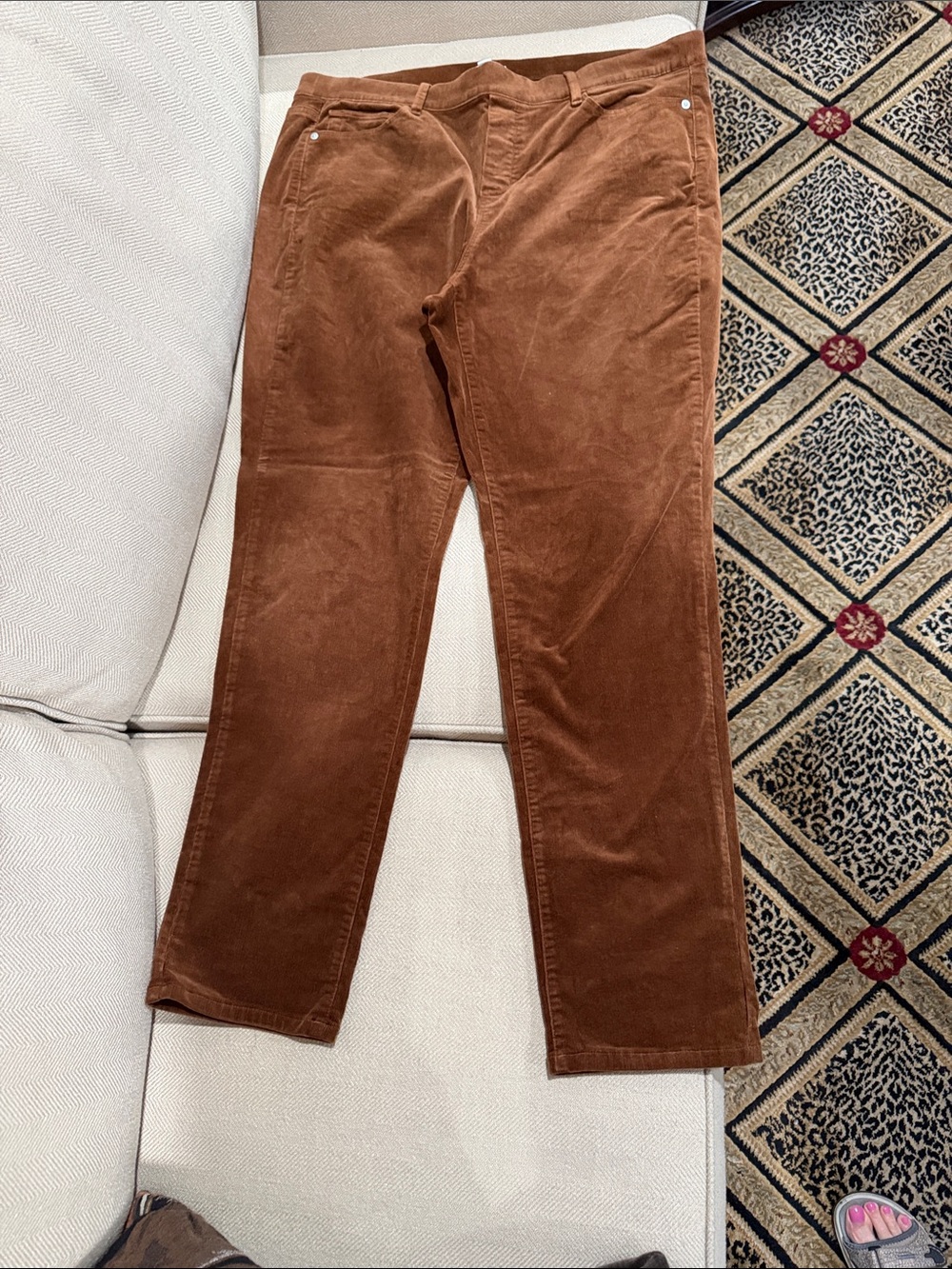 J. Jill Corduroy brown Pants Brown. Sz large excellent cond. elastic waist